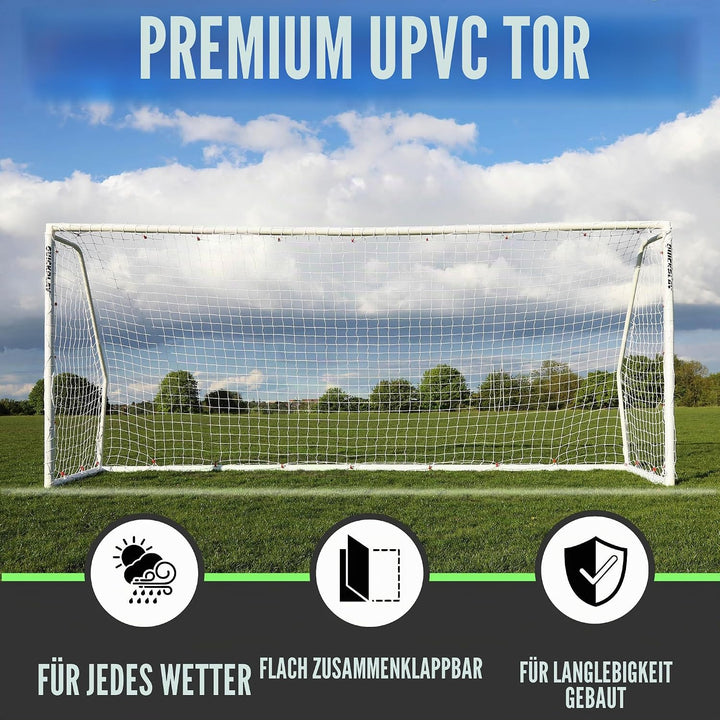 QUICKPLAY Q-Fold Match Fussballtor für Garten Kinder und Erwachsene | 30 Sekunden faltbares für einf