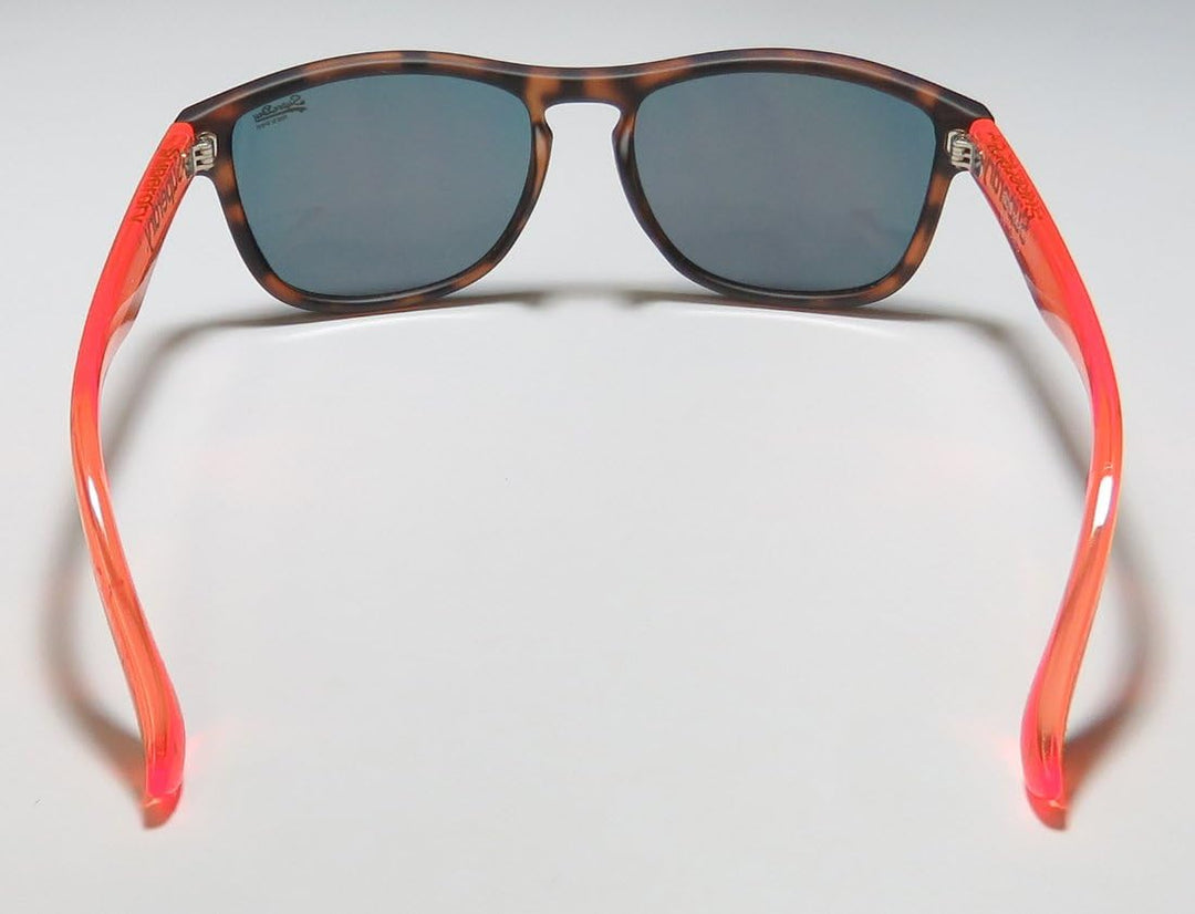 Superdry Sonnenbrille Rockstar 102 - Braun melierte Sonnenbrille aus Kunststoff mit rot orangen vers