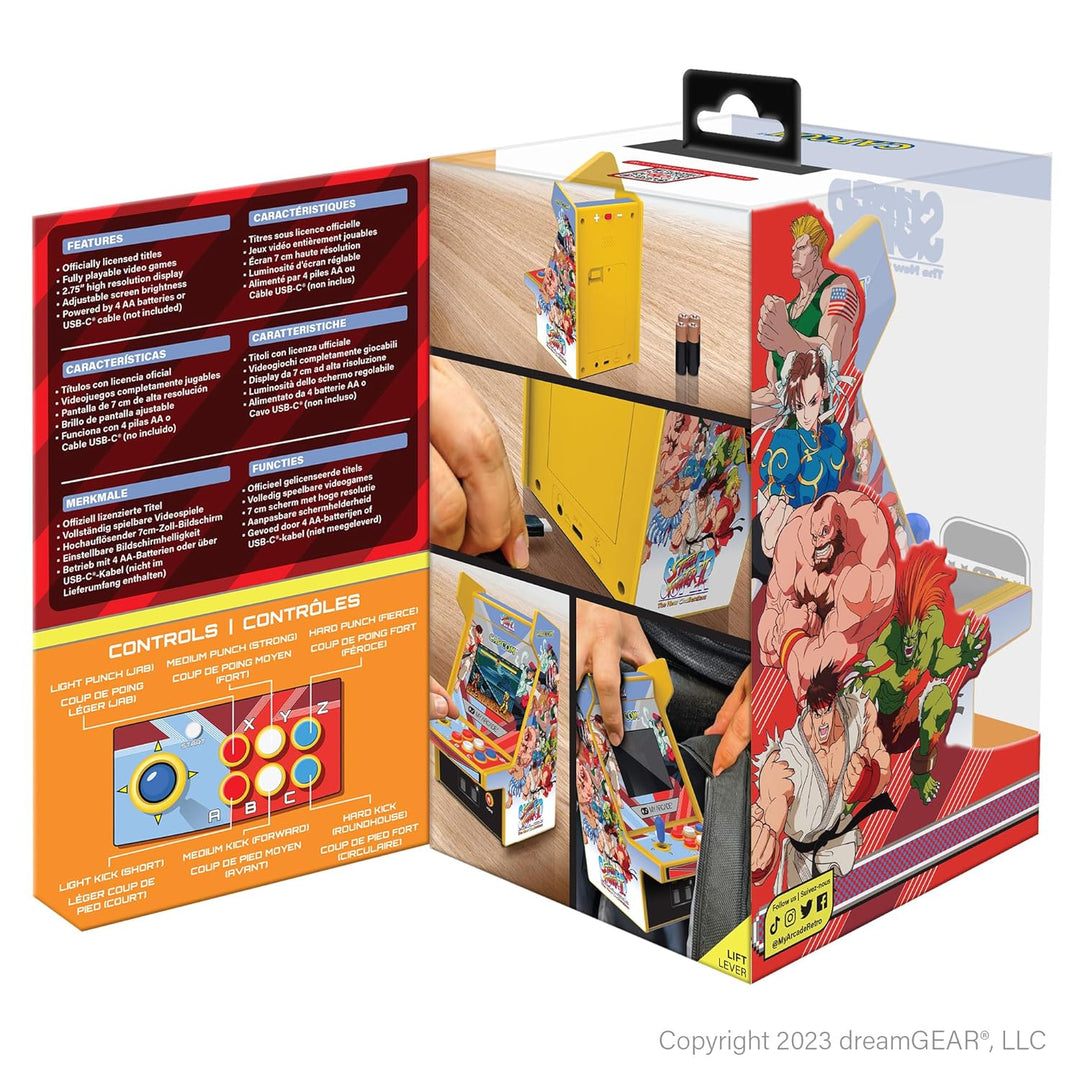 Micro Player PRO Super Street Fighter II Retrogaming-Spiel 7 cm hochauflösender Bildschirm