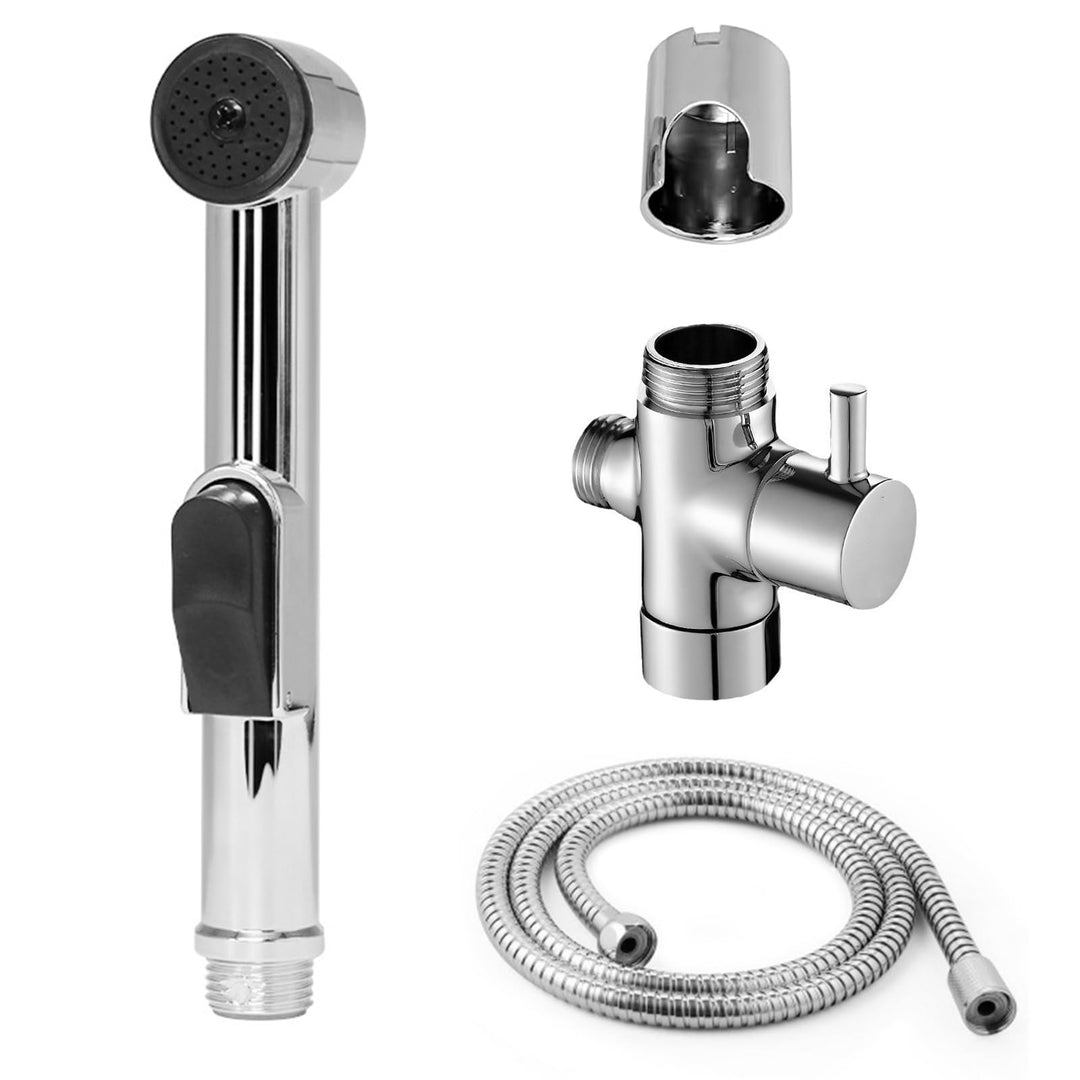 Handbrause für Waschbecken, Bidet Handbrause mit 150cm Schläuche, Halterung und 1/2 Zoll Umschaltven