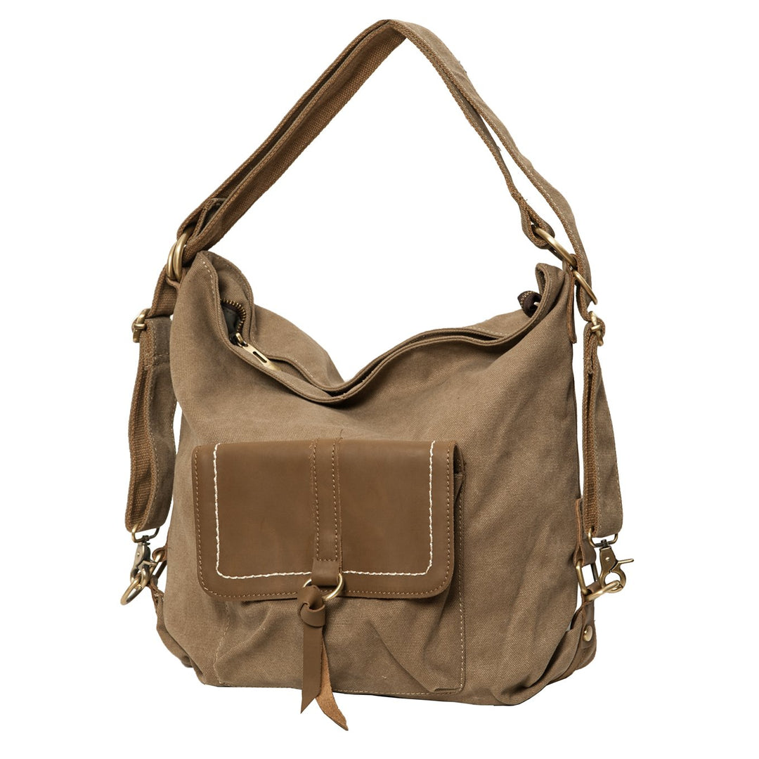 UNISEX Beuteltasche, Umhängetasche Vintage (42/33 / 14 cm) Canvas & Leder Mod. 2056 bei fashion-form
