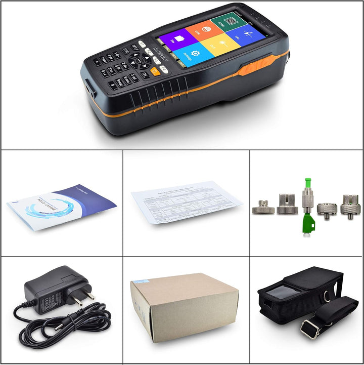 SUWOLF 1310/1550nm 22/20dB Tragbares 4in1 OTDR +VFL+OPM+OLS 4” Touchscreen 60Km OTDR LWL Tester/Opti