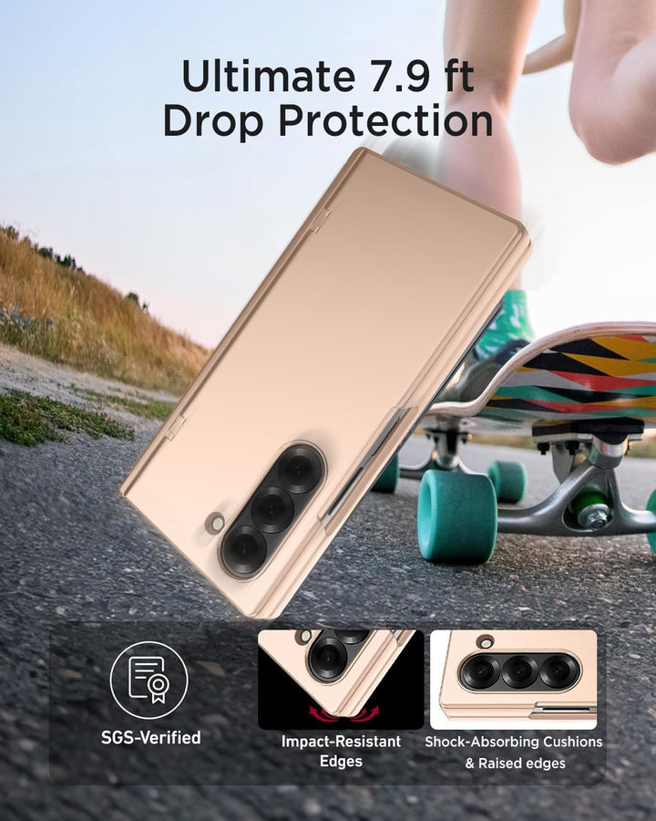 Miimall Magnetisch Hülle Kompatibel mit Samsung Galaxy Z Fold 6 Hülle mit S-Pen & Stifthalter, [Anti