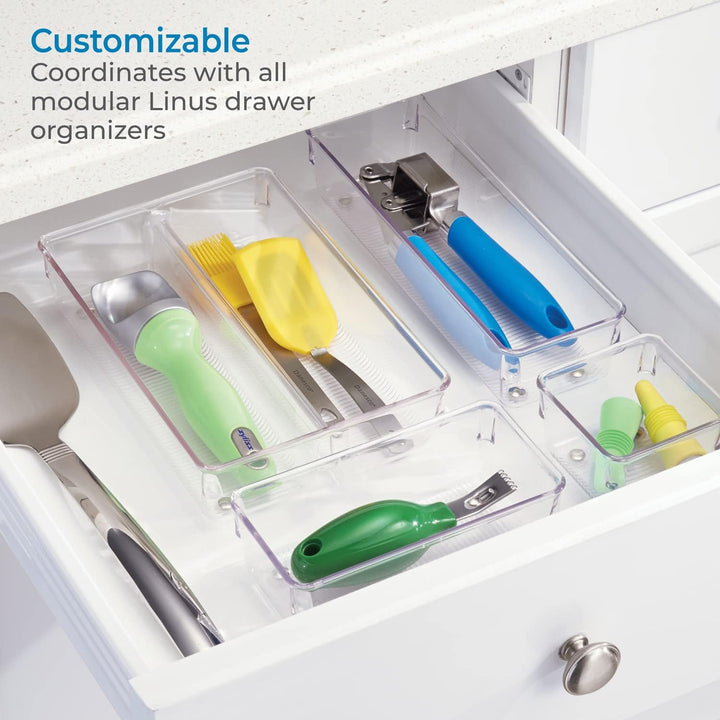 iDesign Schubladen Organizer, mittelgrosser Schubladeneinsatz aus Kunststoff, Besteckkasten für Schu