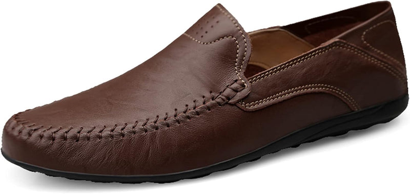 Herren Klassische Mokassins Lederschuhe Loafers Schuhe zum Autofahren modische Schlupfschuhe Slipper