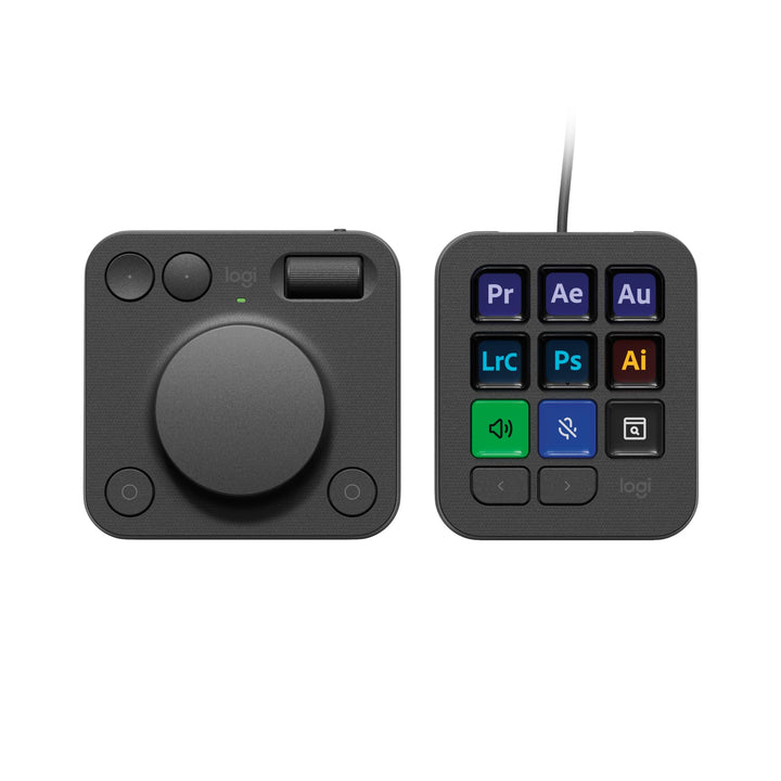 Logitech MX Creative Console, Programmierbares Tastenfeld mit 9 anpassbaren LCD-Tasten und Regler fü