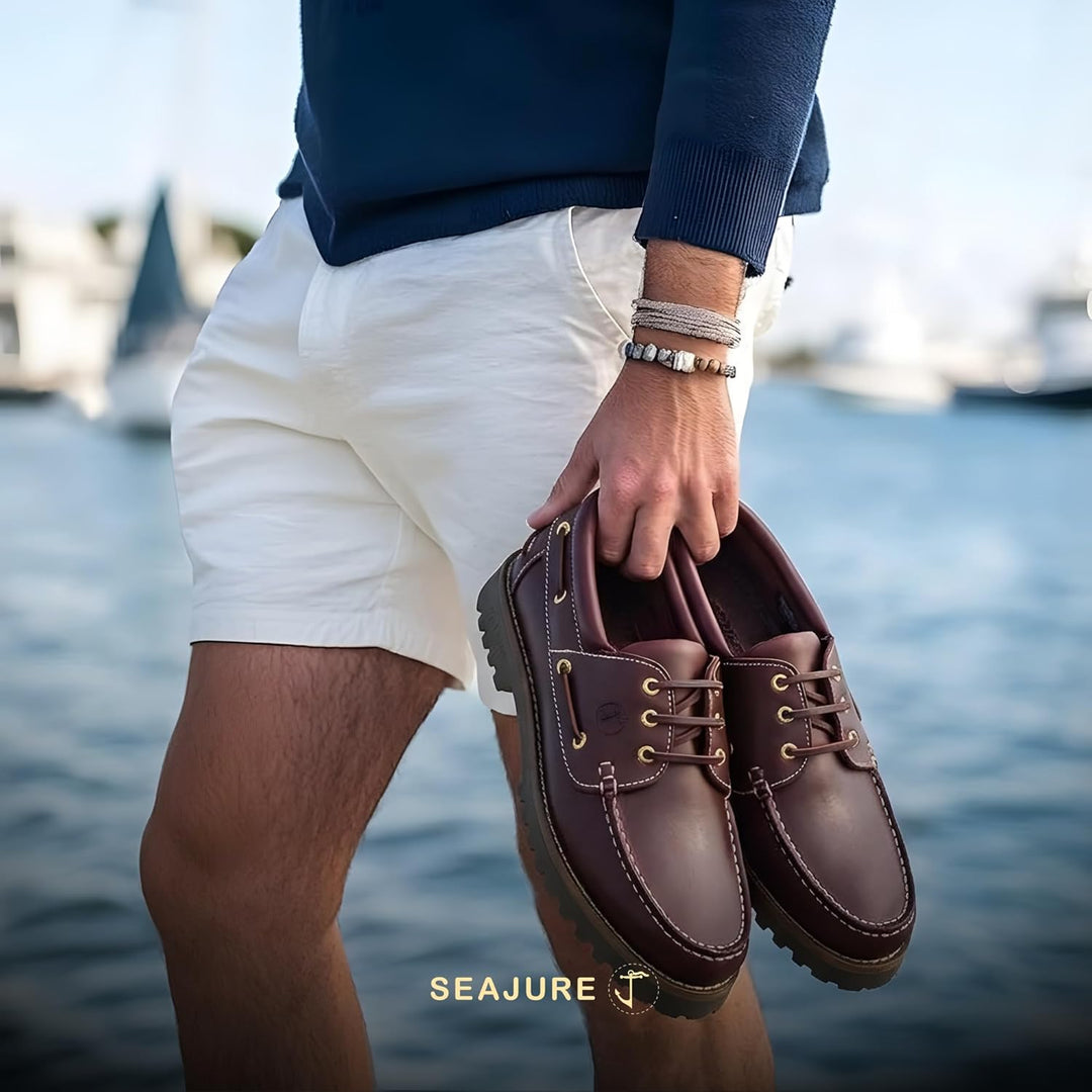 Seajure Herren Bootsschuhe Oran Bordeaux Leder 41 EU Bordeaux, 41 EU Bordeaux