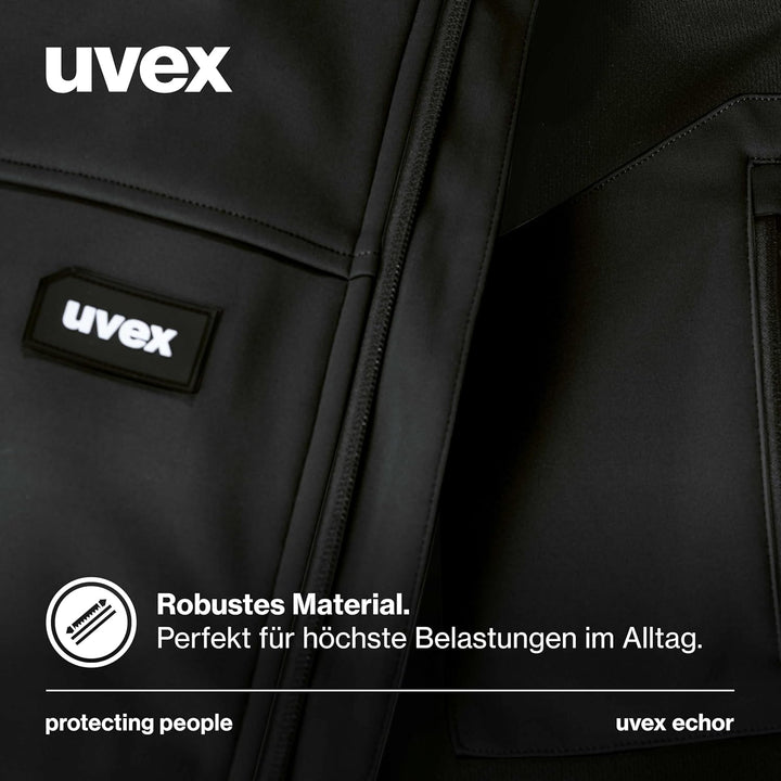 Uvex Echor Softshell-Arbeitsjacke für Herren - atmungsaktiv & wasserabweisend M Schwarz, M Schwarz