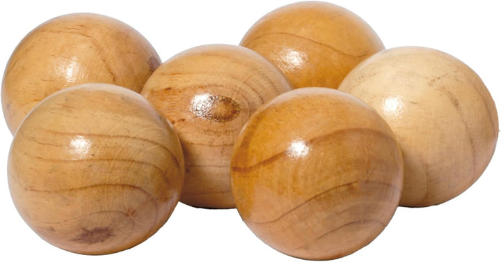 noTrash2003 6 Boccia Kugeln Boule Kugeln aus Massivholz mit Boulekegel Abstandsmesser, Bouleset Peta