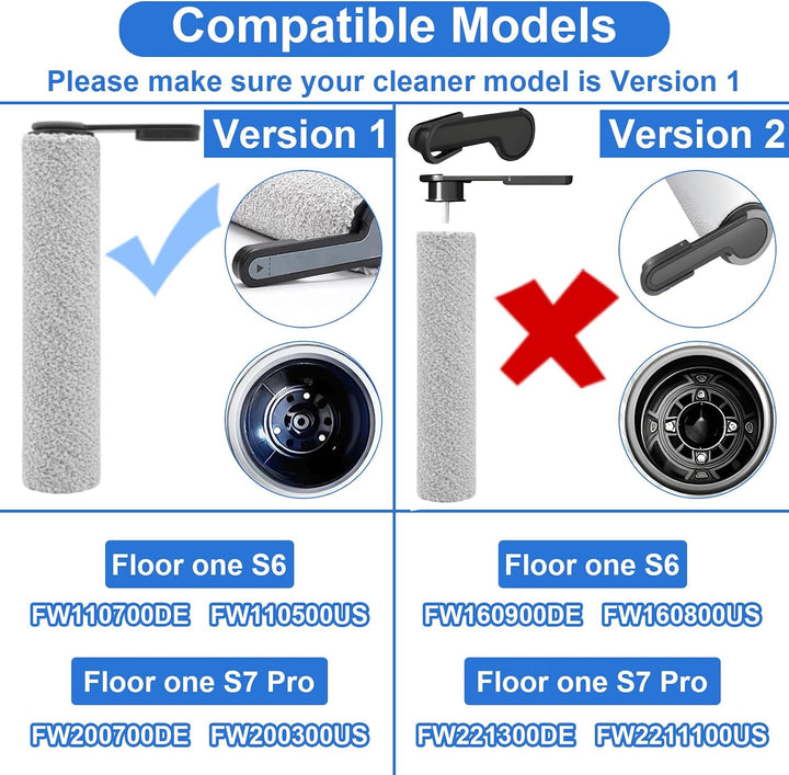 Fixbetter Ersatzbürstenrolle und HEPA-Filter passend für Tineco FLOOR ONE S7 PRO/FLOOR ONE S6 Akku-N
