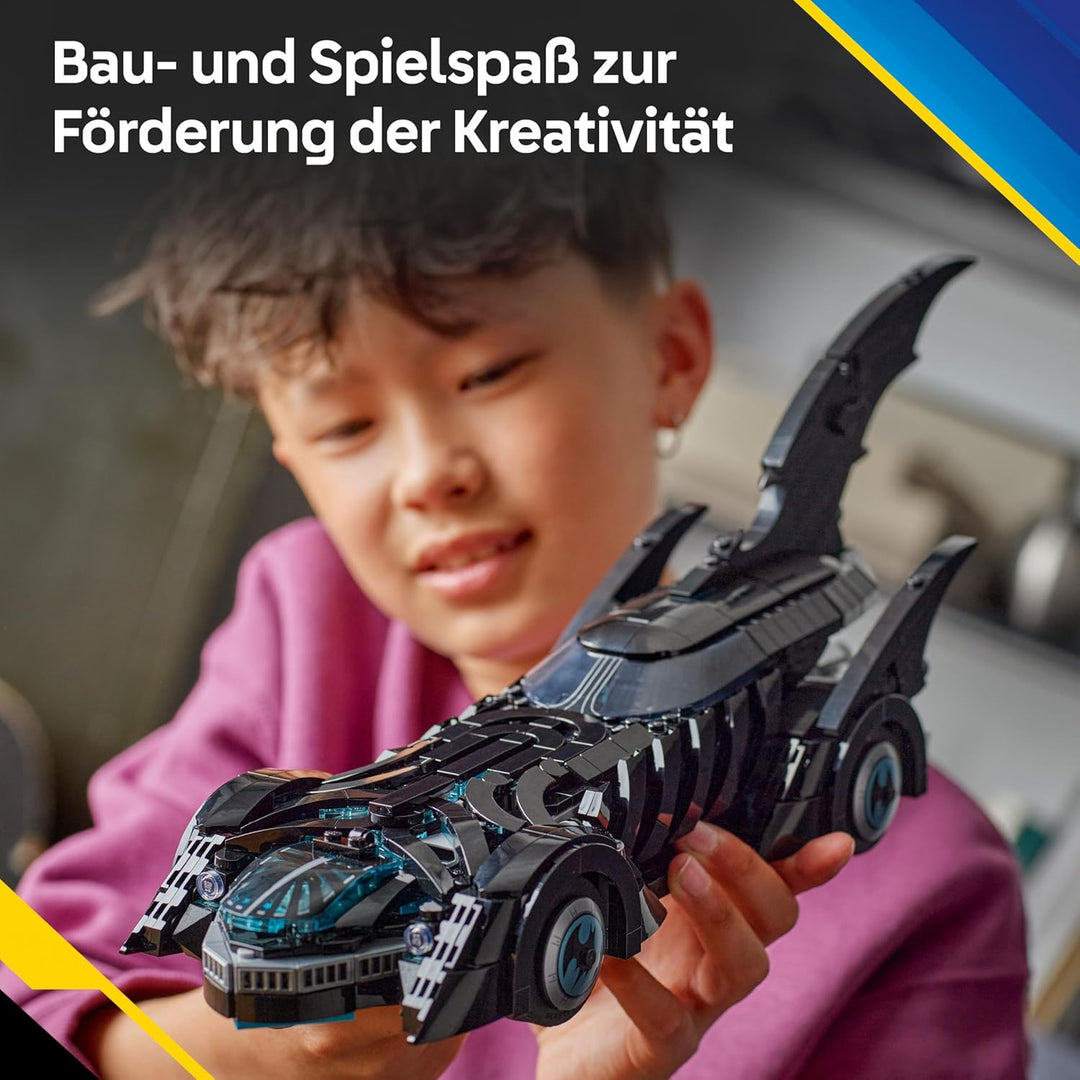 LEGO DC Batman Forever Batmobil – Superhelden Fahrzeug mit Minifigur – mit aufklappbarem Cockpit und