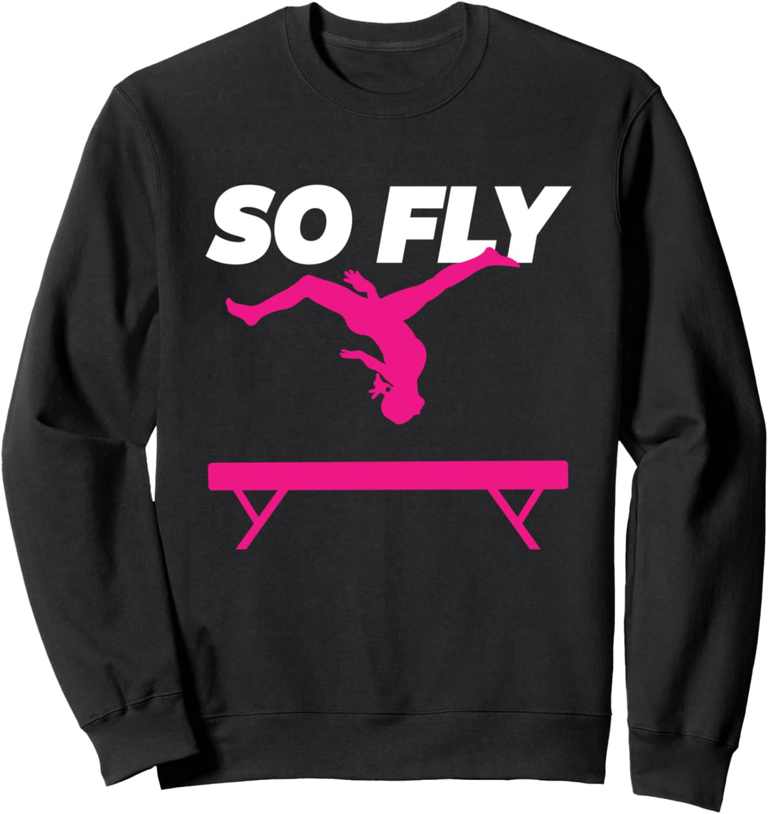 Gymnastik Frauen Mädchen Turnerin Schwebebalken Rosa Sweatshirt