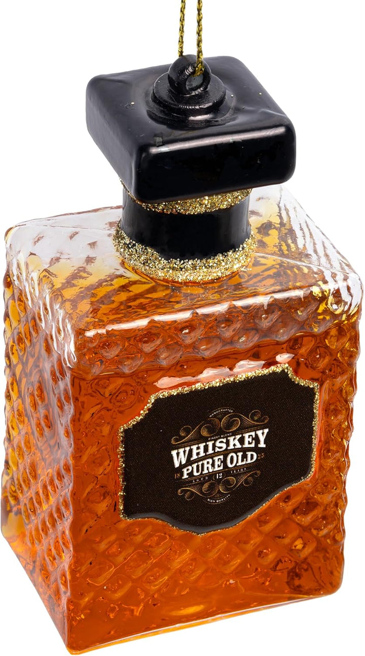 SIKORA Whiskey Flasche besondere Weihnachtskugel Glas Christbaumschmuck Deko Figur Weihnachten Anhän