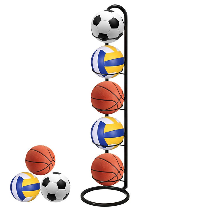5 Stufiger Ballständer, Vertikale Ballaufbewahrung Abnehmbare Ballregal Fussball Ständer, Ballaufbew