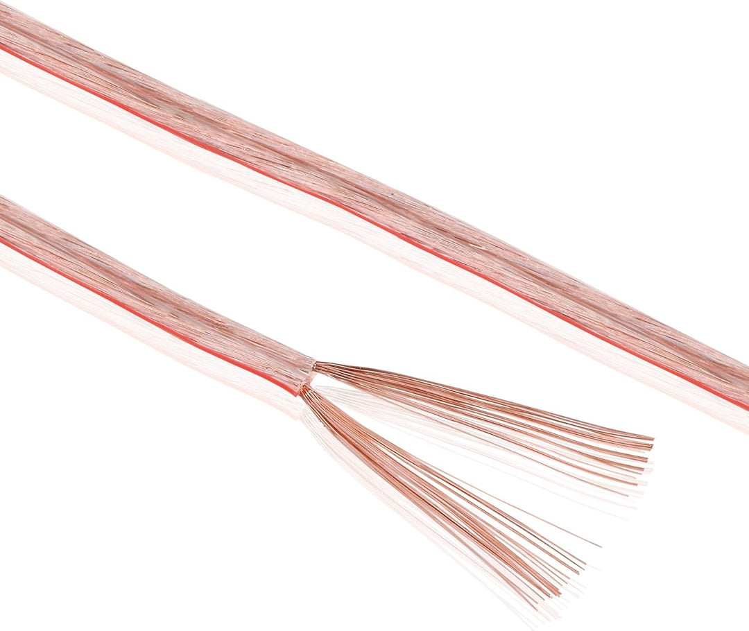 sonero® 50 Meter 2x2,50mm² CCA Lautsprecherkabel / Boxenkabel, Farbe: transparent 2x2,50mm² 50 m tra