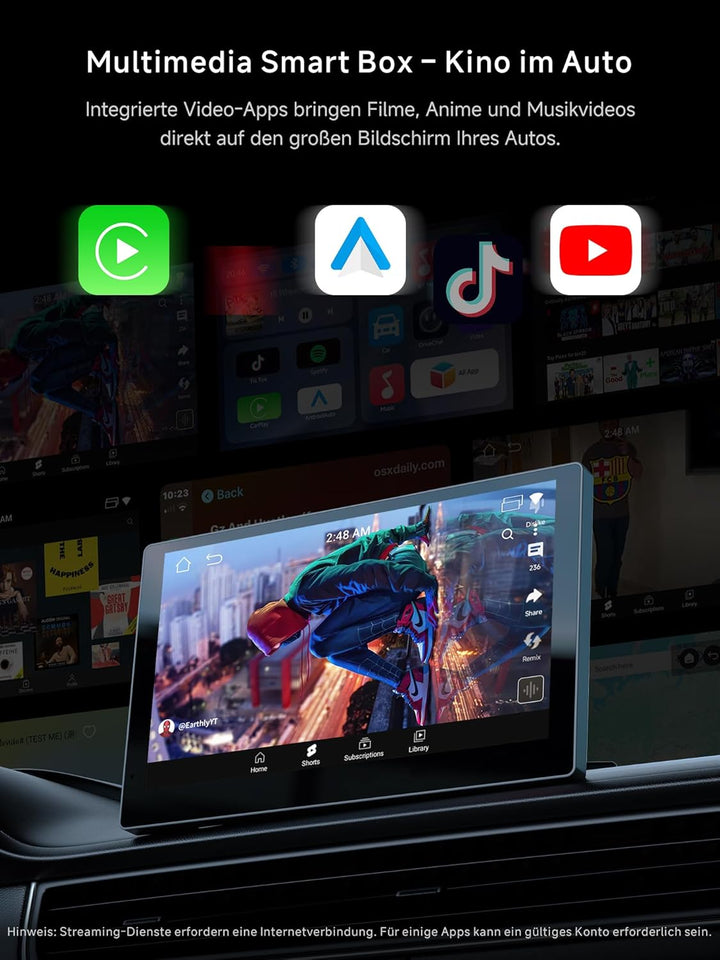 Wireless CarPlay Android Auto Adapter, 2G+16G AI Box CarPlay Für Autos mit Kabel-CarPlay, Integriert