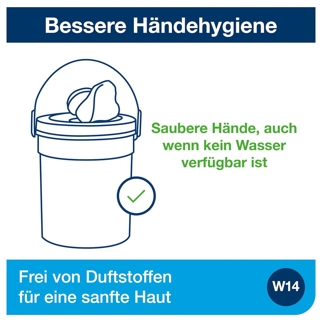 Tork Feuchte Handreinigungstücher im Spendereimer Weiss W14, Ohne Duftstoffe, 1 × 58 Tücher, 190592