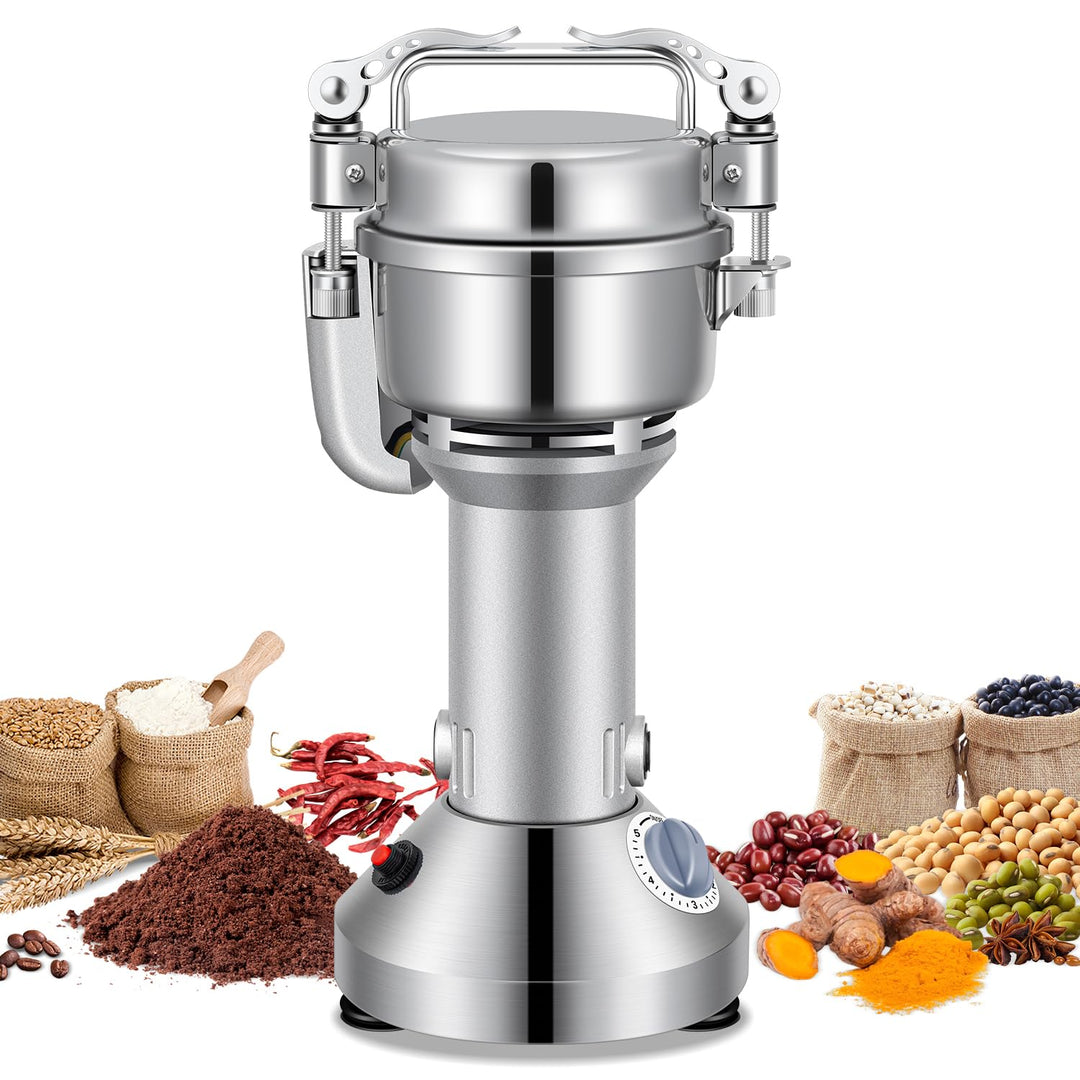 Elektrische Getreidemühle Mühle, 100g Kommerzielle Gewürzmühle 400W Edelstahl Pulverisator Trockenma