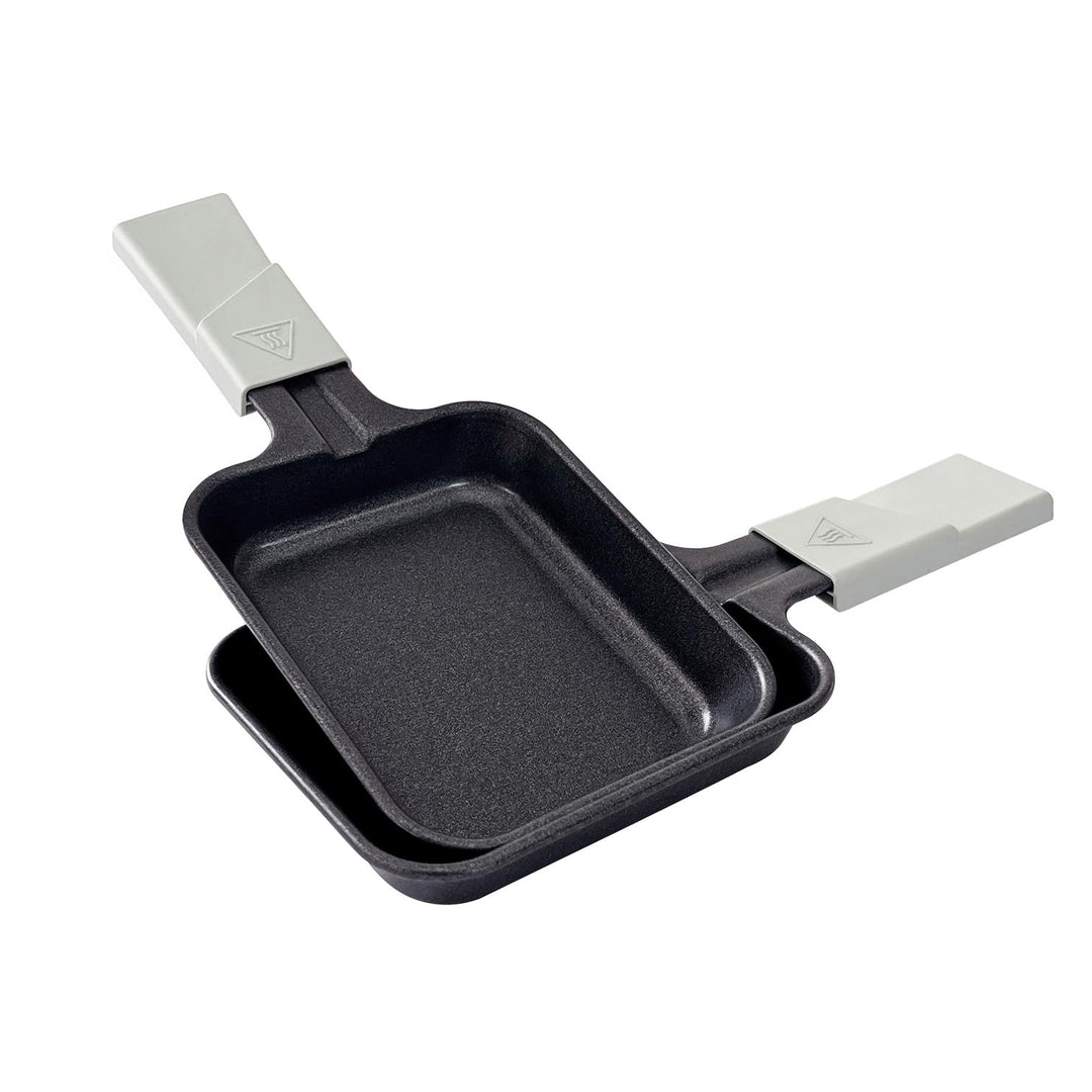 LAGRANGE Raclette-Pfännchen, rechteckig, grauer Griff, 2 Stück