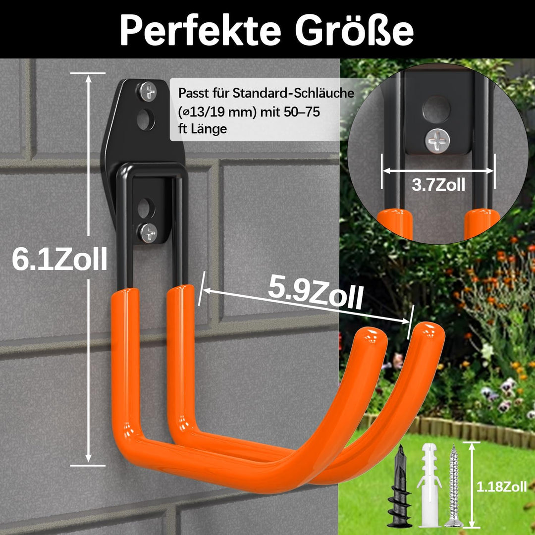 3-H 4 Stück Wandhaken Garage Haken Schwerlast Doppelhaken Garage Storage Hooks, Wand Gerätehaken Sch