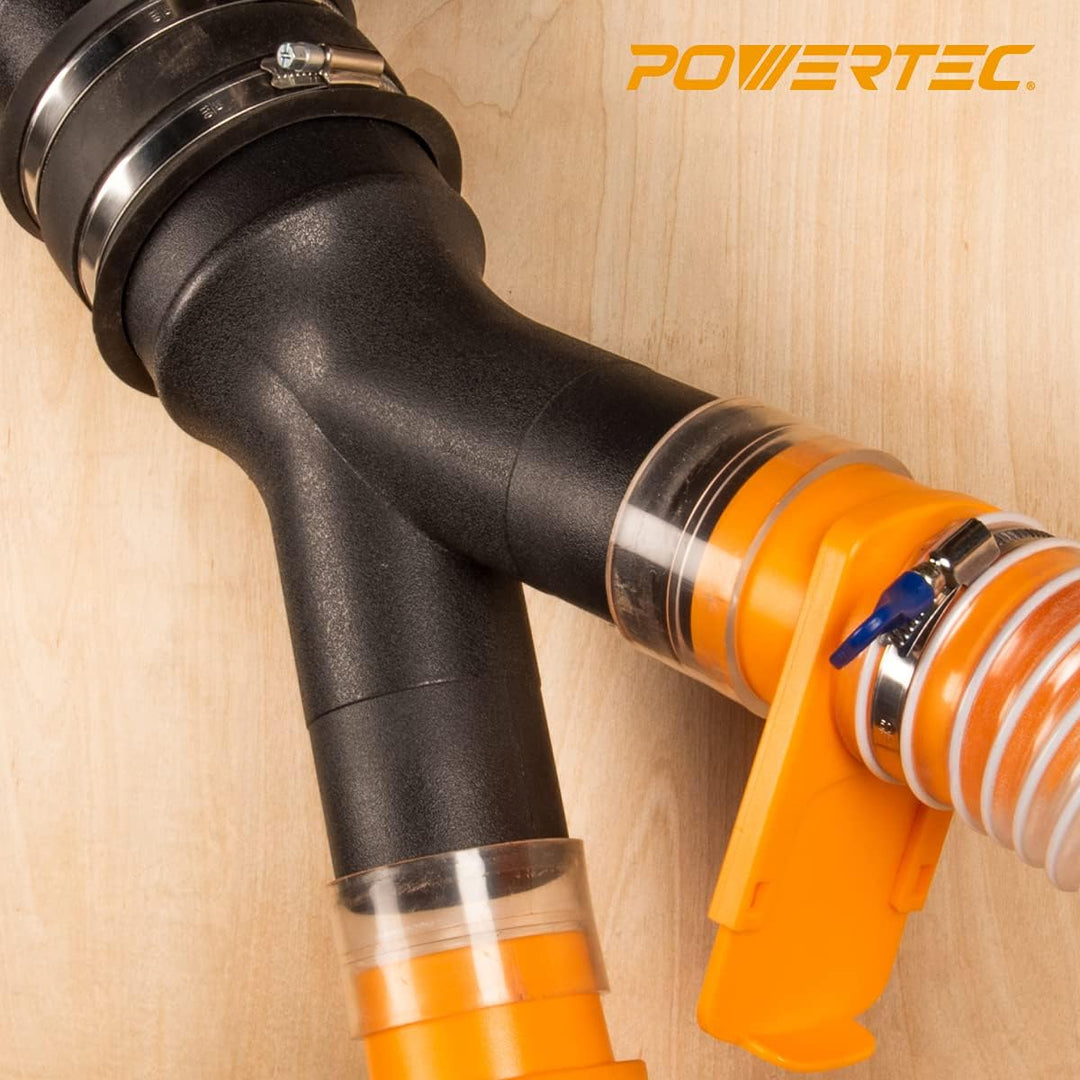POWERTEC 70276 Staubsammel-Splitterverschraubung, 10,2 cm bis 5,4 cm