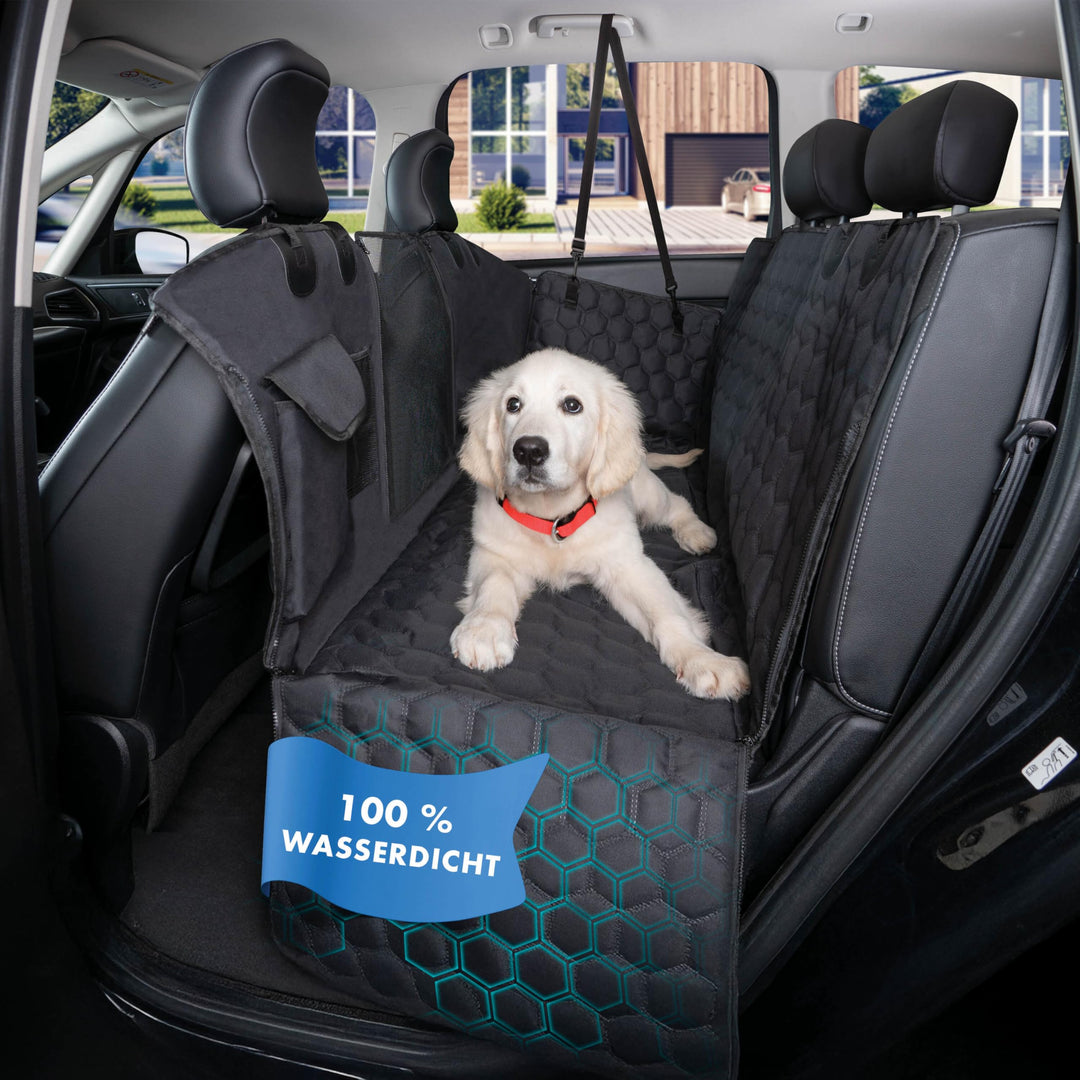 Walser Premium Auto Hundedecke Rocky, 100% wasserdichte Rücksitz Autoschondecke inkl. Seitenschutz u