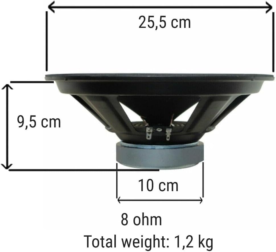 WEB 1 W-108 25,00 cm 250 mm 10" woofer Lautsprecher mit 75 watt rms und 150 watt max mit 8 ohm imped