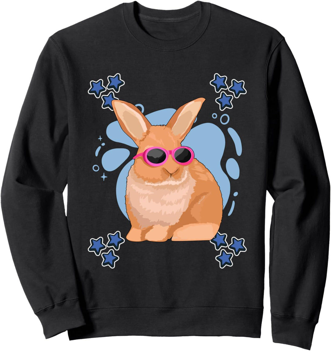 Herren Kaninchen Zeichnung Sterne Jungen Kaninchen Sweatshirt