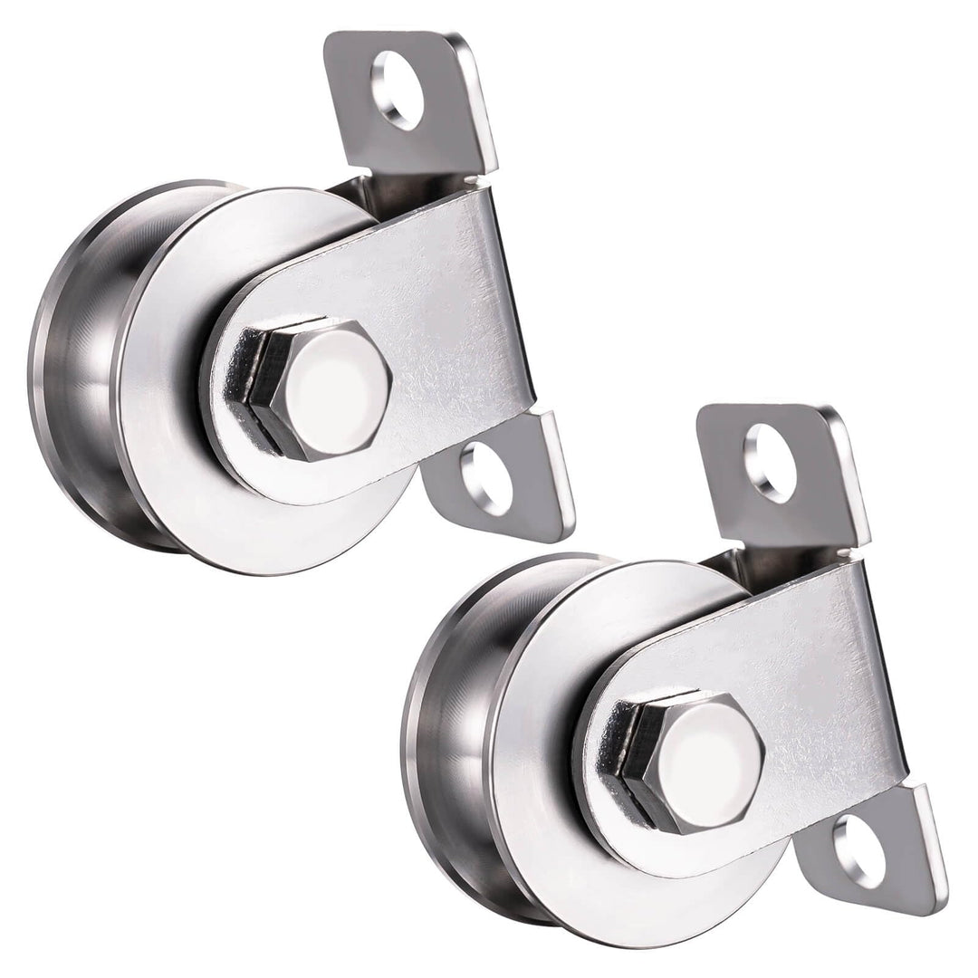 48mm Umlenkrolle Stahlseil, Seilrolle mit 2 Kugellager, Umlenkrollen für Seile | 2 Stück 2 48mm-2K+N