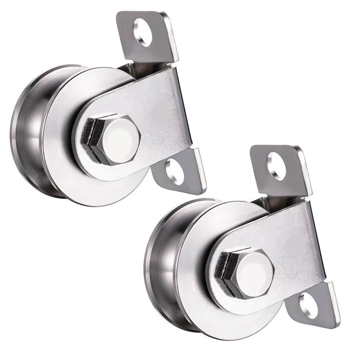 48mm Umlenkrolle Stahlseil, Seilrolle mit 2 Kugellager, Umlenkrollen für Seile | 2 Stück 2 48mm-2K+N