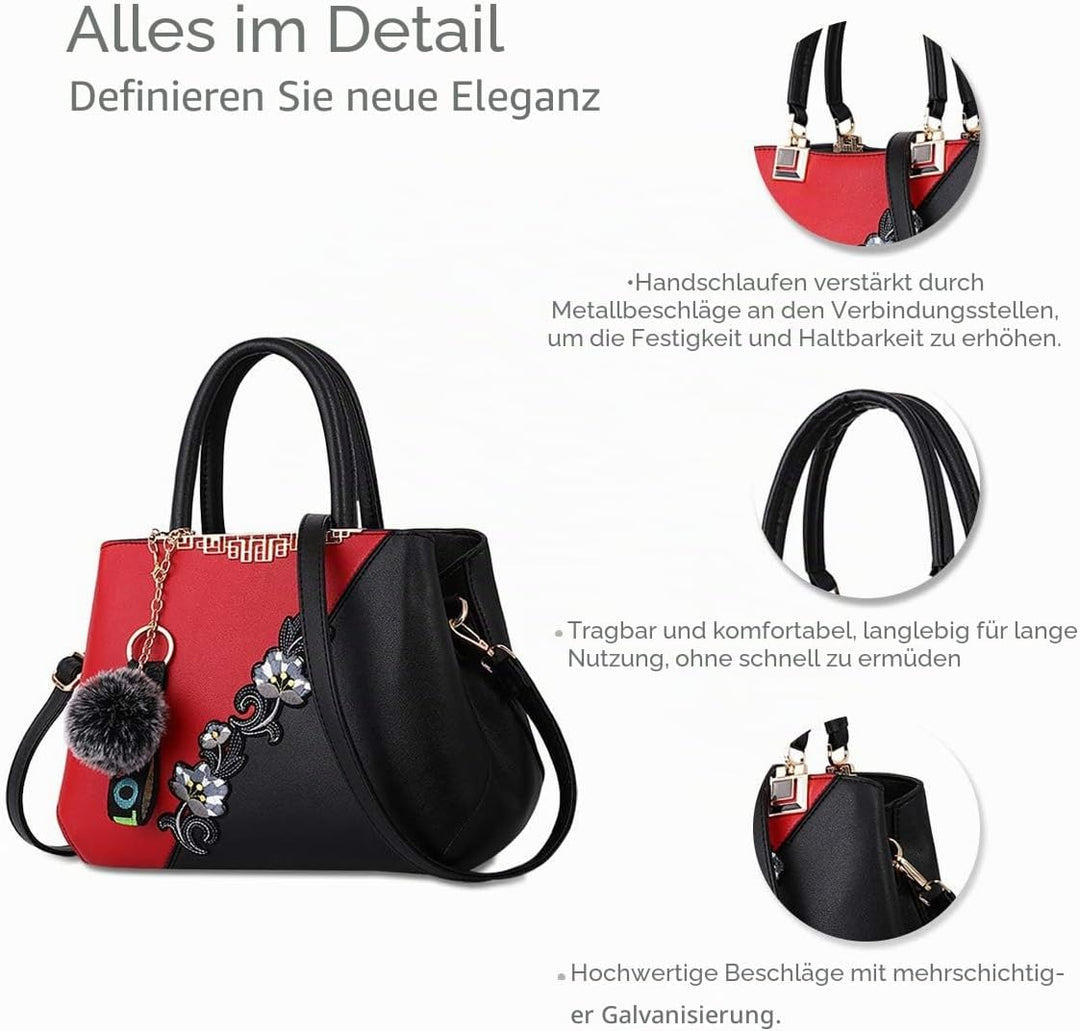 NICOLE & DORIS Handtaschen Damen modische Damenhandtaschen taschen Damen Umhängetaschen mit Blumenmu