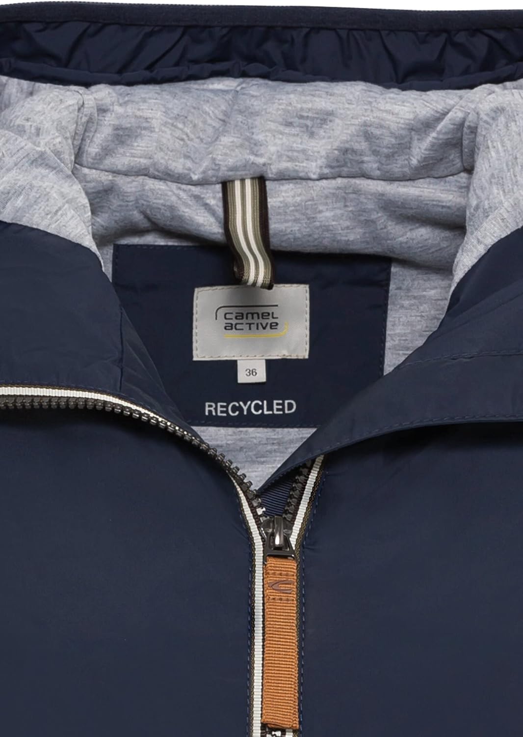 camel active Damen Leichter Windbreaker aus recyceltem Polyester 36 Dunkelblau, 36 Dunkelblau
