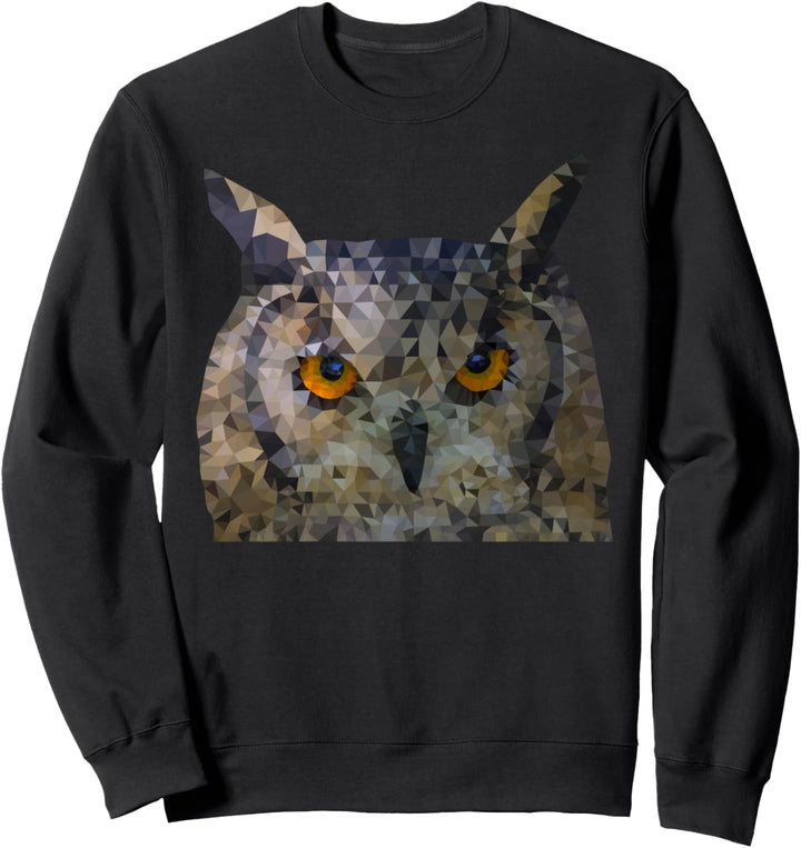 Eule Kauz Polygon Stil Sweatshirt