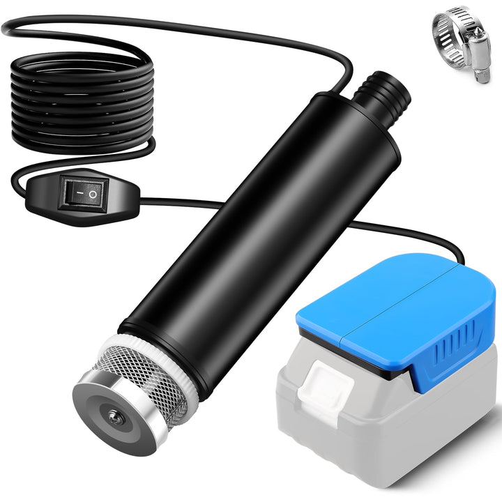 Tauchpumpe kompatibel mit Makita 18V Batterie, 30L/min, Aufzug 15FT, 120W angetriebene Wasserpumpe,