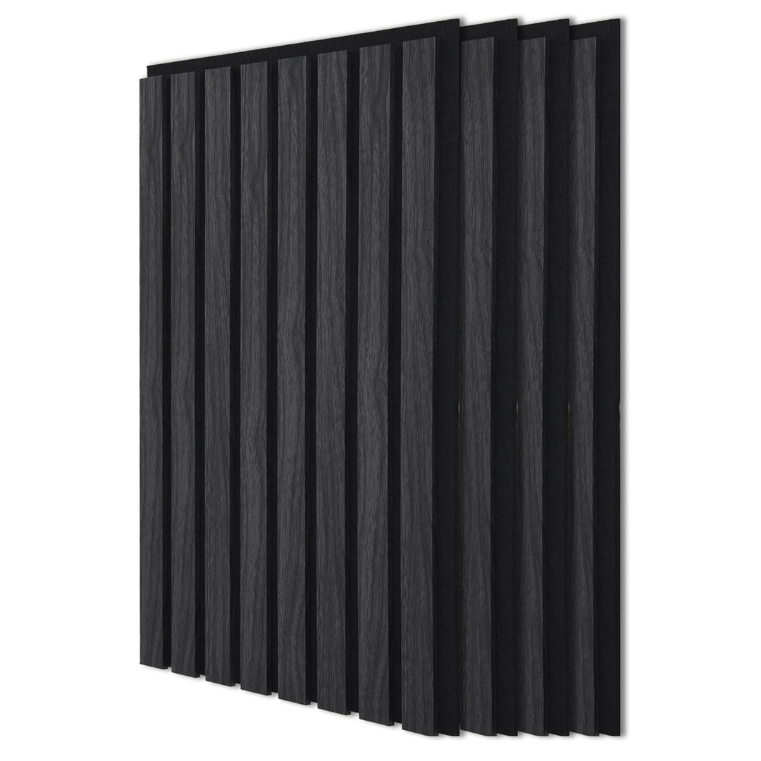 Art3d 4 Stück Akustikpaneele Grau-Eiche 3D | Schalldämmend &amp; Wanddekoration | Holzfurnier mit Filzrü