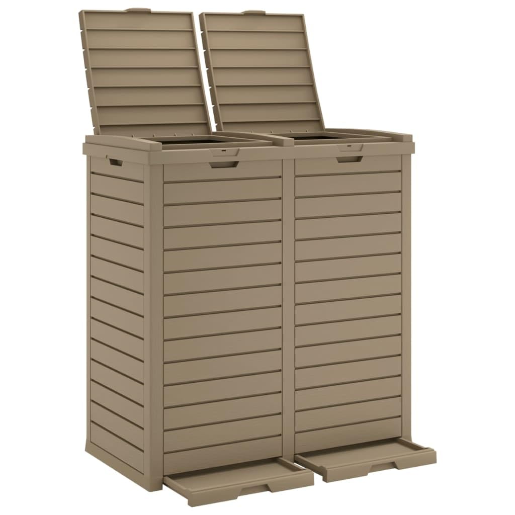 vidaXL Outdoor Mülltonne, Mülleimer mit viel Stauraum, Abfalleimer mit Doppeldeckel, Abfalltonne Mül
