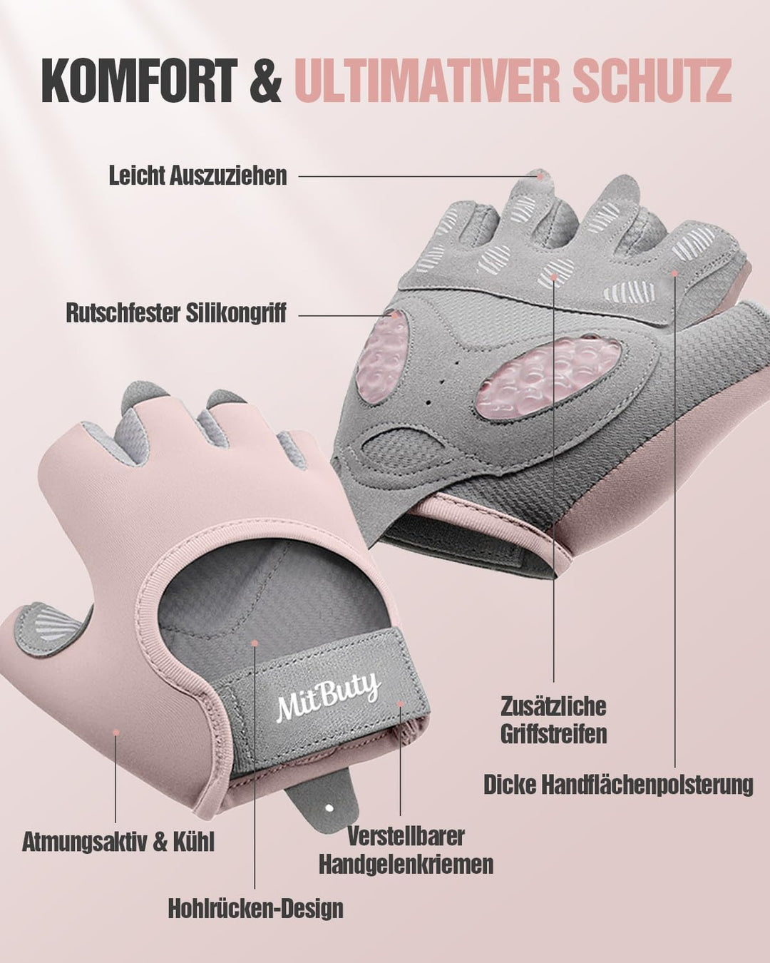 Trainingshandschuhe für Herren und Damen – Fitness Handschuhe zum Gym, Gewichtheben, Crossfit, Kraft