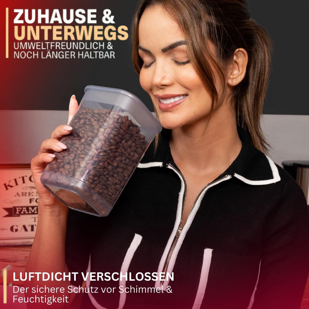 BOAA Fresh 6 Stück Vorratsdosen mit Deckel Stück, Aufbewahrungsbox mit Deckel Küche Set, 6x 1250 Mil