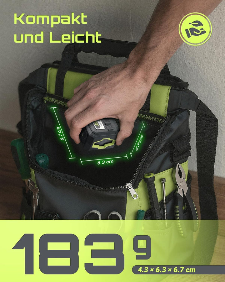 LASGOO Mini-Selbstnivellierlaser, Kreuzlinienlaser ideal zum Aufhängen von Bildern und für den Bau,