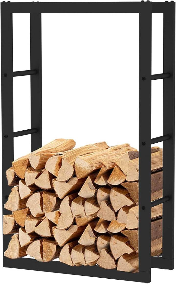 Kaminholzregal aussen und innen, bis 150 kg Traglast, 100 x 25 x 60 cm, Brennholzständer aus pulverb