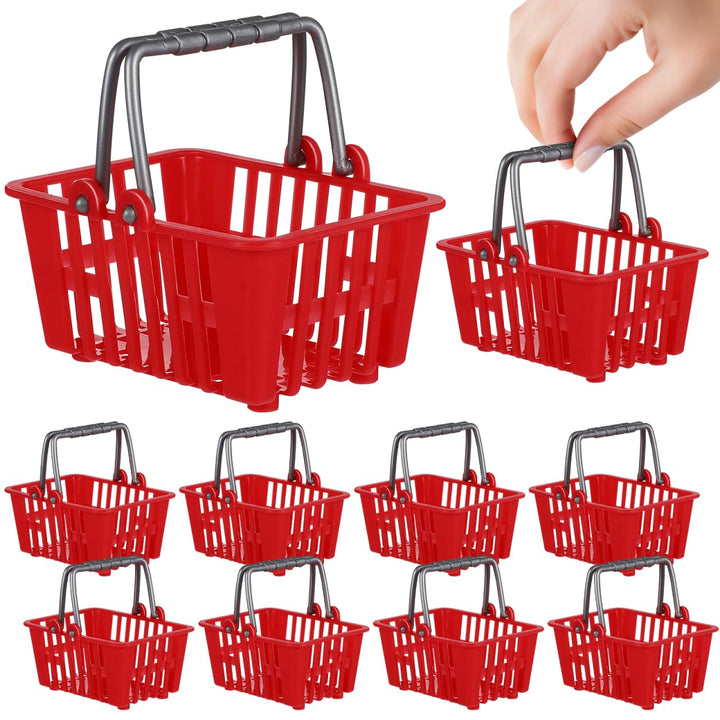 Toyvian Mini Einkaufskorb Set, 10Stück Supermarktwagen Winzige Einkaufskörbe Kunststoff Supermarktkö
