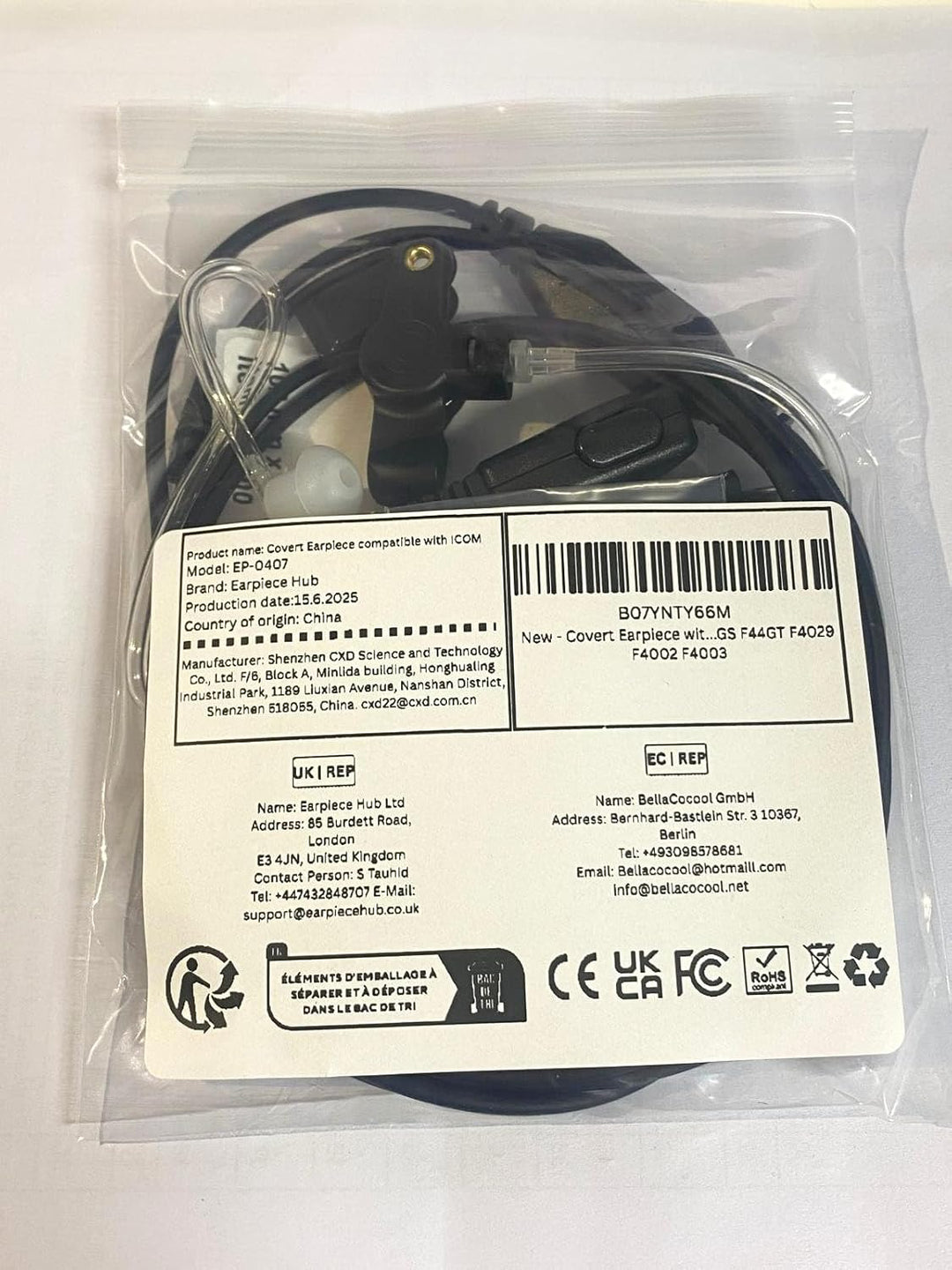 Bodyguard Funk Kopfhörer für Radio-Headset, für Kenwood Radio