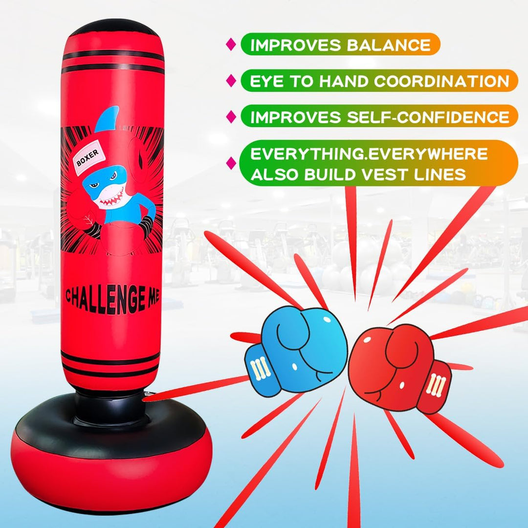 SUNSHINEMALL Boxsack für Kinder Boxen Dummy aufblasbare Cool Spass Spielzeug für Jungen Sport Gesche