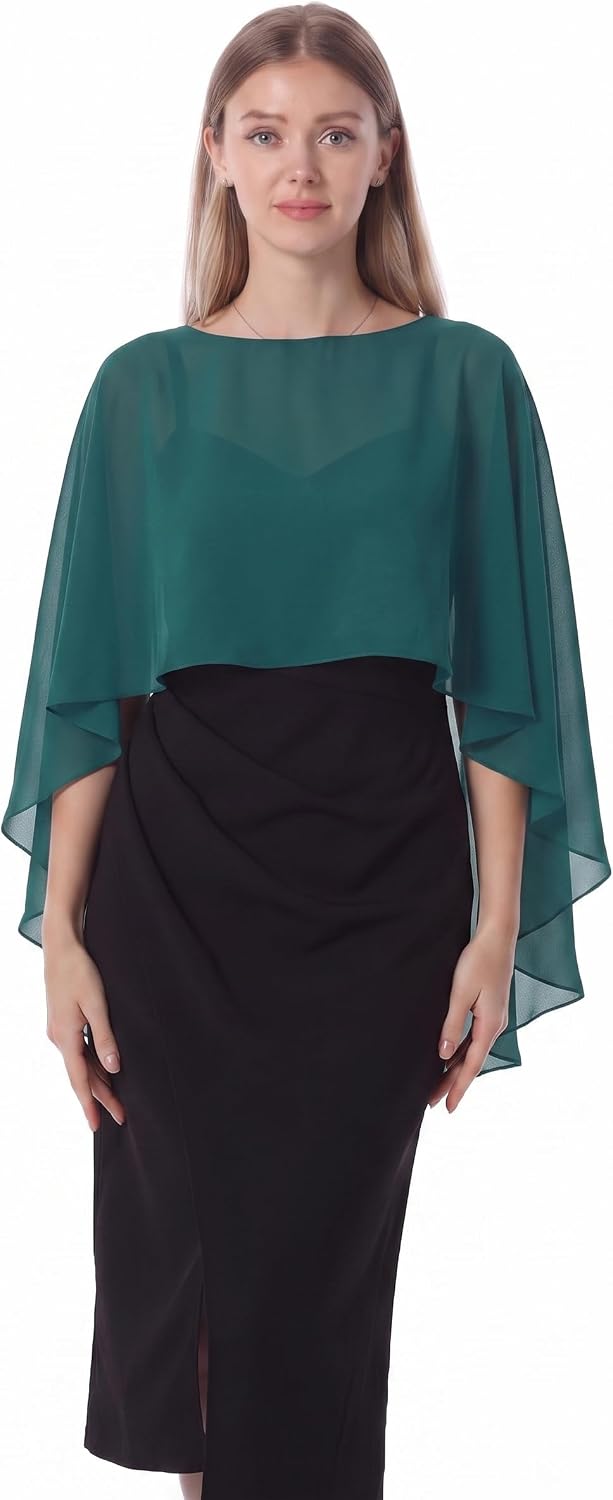 Damen Chiffon-umhang001 Pashmina-Schal Einheitsgrösse Blaugrün/Ein Hauch von Paradies (Trace of Para