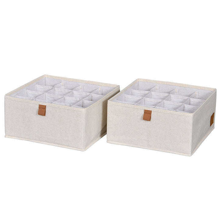 LOVE IT STORE IT Premium Schubladen Organizer 2-teilig - Schrank Organizer aus Stoff - 16 Fächer für