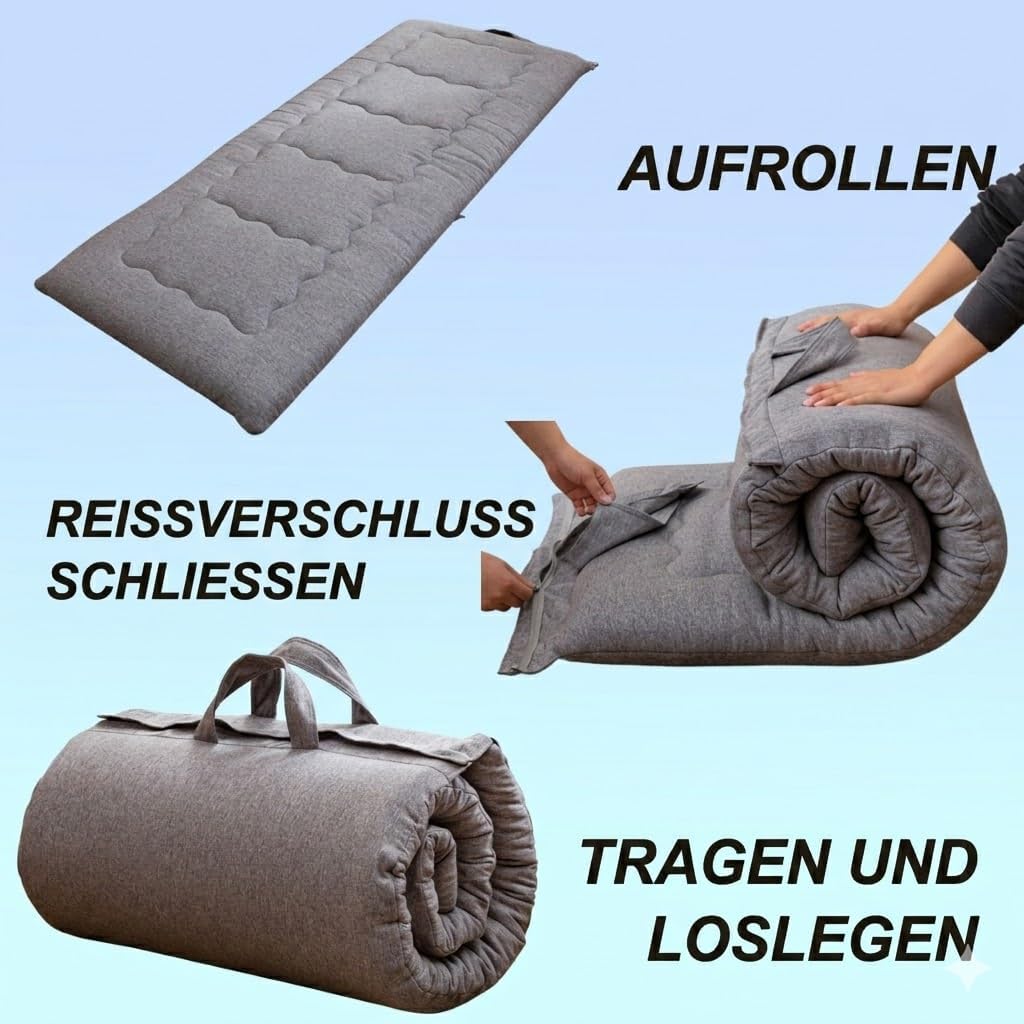 MAXYOYO Tragbare Faltbare Futon -Matratze, Hypoallergenischer Stoff Und Speicherschaummatratzenpad M