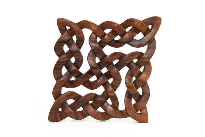 Windalf Celtic Holz-Ornament ISIRA 28 cm Handgearbeitete keltische Knoten Holz Wand-Holzrelief