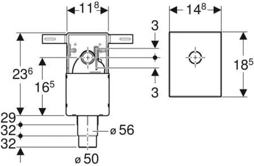 Geberit 151.120.11.1 Unterputz Siphon, für Waschbecken, Anschlussstück, weiss alpin