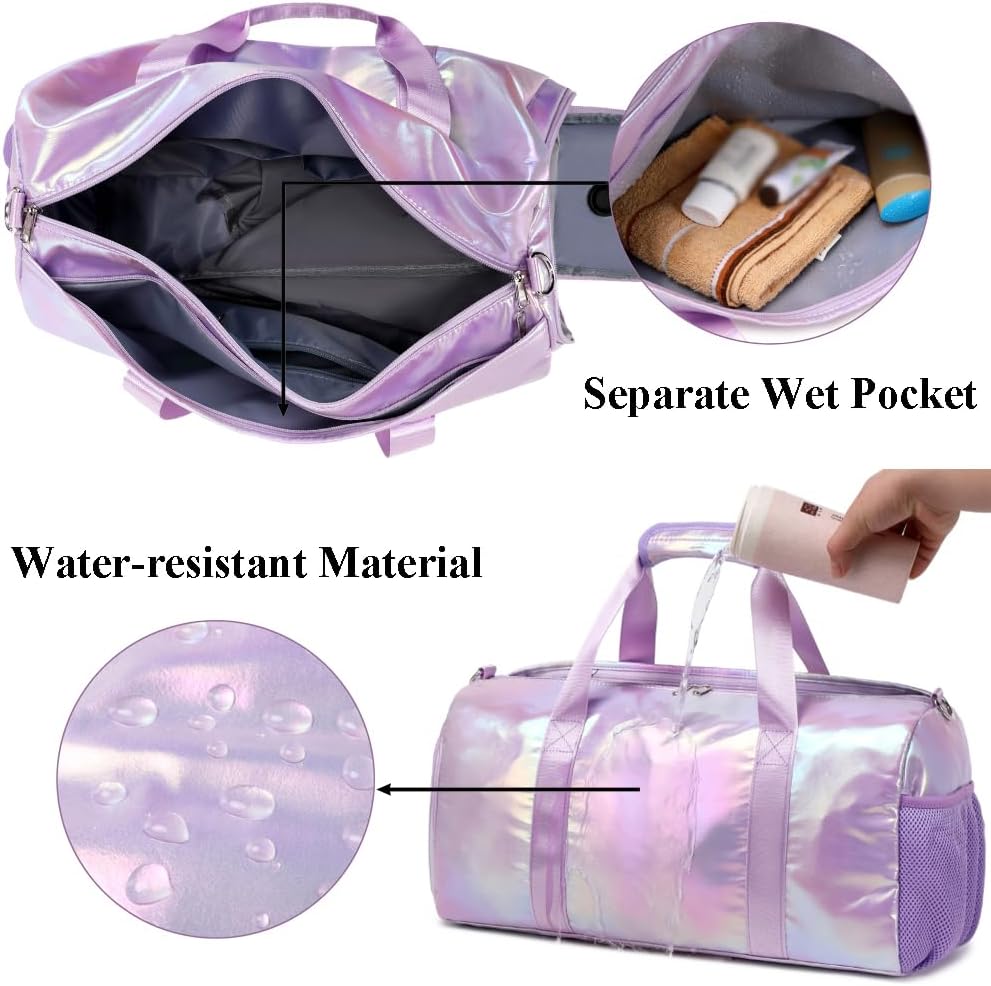 Sporttasche Teenager Mädchen Multifunktion Reisetaschen Trainingstasche Tanztasche Gymnastiktasche M