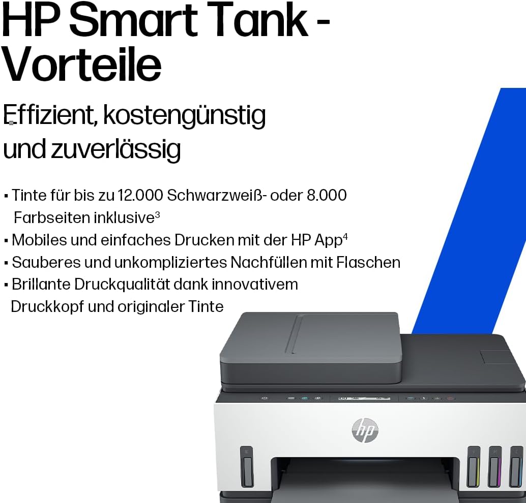 HP Smart Tank 7305 3-in-1 Multifunktionsdrucker, 30€ Cashback, (WLAN; Duplex; ADF) – 3 Jahre Tinte i